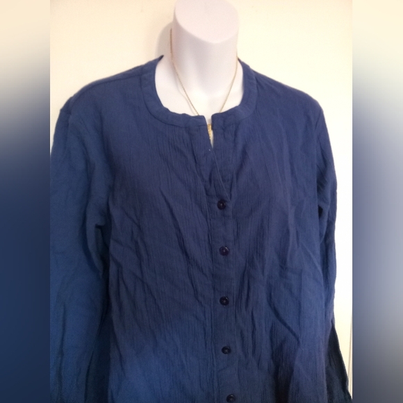 🛍BUNDLE ONLY🛍 COLDWATER CREEK LADIES BLUE LONG SLEEVE TOP - Picture 4 of 8